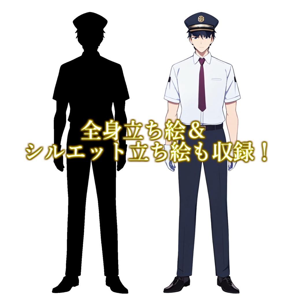【立ち絵イラスト】駅員・コンビニ店員立ち絵パック50枚【CoC/TRPG/立ち絵素材】