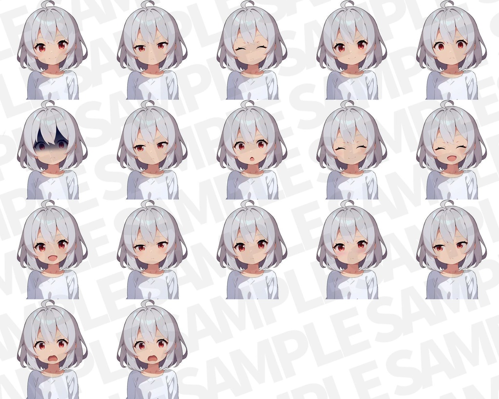 【無料有!】白髪・黒髪少女立ち絵【CoC/TRPG/立ち絵素材】【表情・服・髪色・髪長・目色差分&PSDファイル】