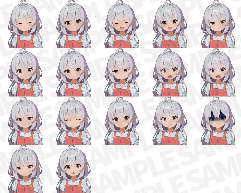 【無料有!】白髪・黒髪少女立ち絵【CoC/TRPG/立ち絵素材】【表情・服・髪色・髪長・目色差分&PSDファイル】