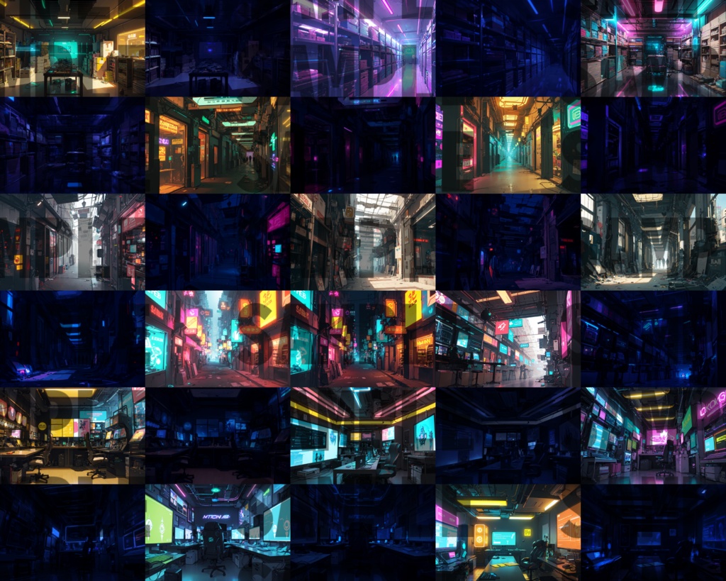 【まとめ割引!】街その5・廃墟(家の中)・ダンジョン/洞窟・サイバーパンク・幻想世界3背景イラストまとめパック11【TRPG・CoC背景素材】