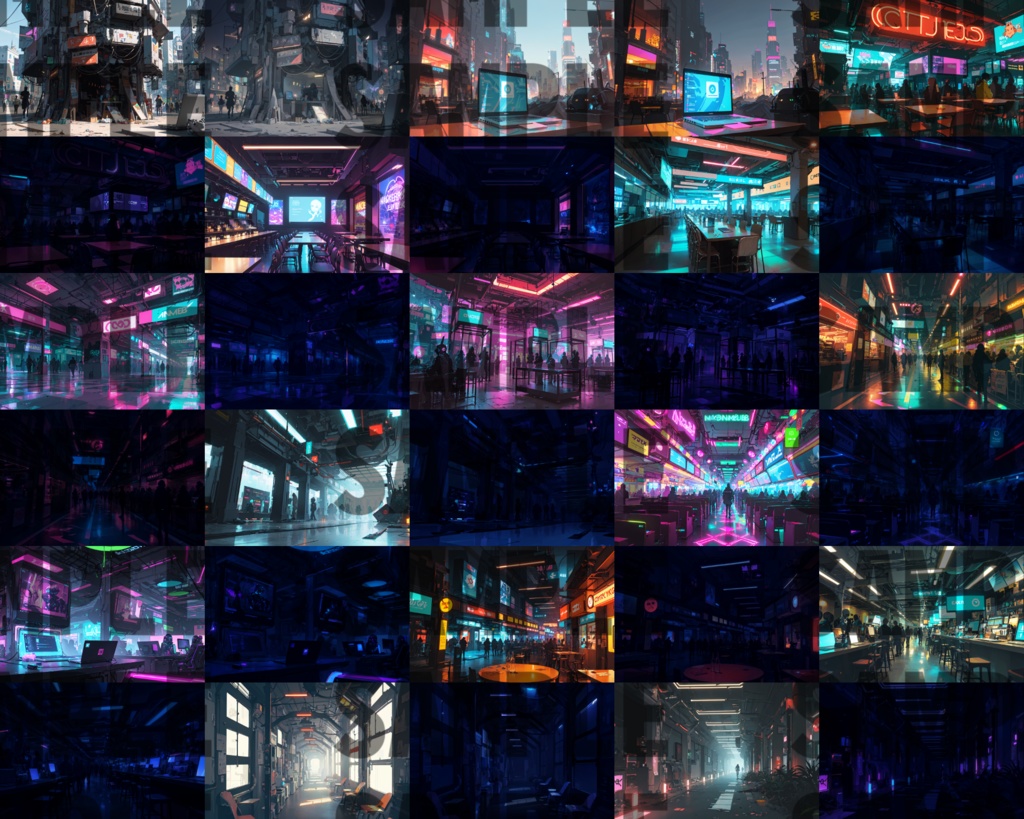 【まとめ割引!】街その5・廃墟(家の中)・ダンジョン/洞窟・サイバーパンク・幻想世界3背景イラストまとめパック11【TRPG・CoC背景素材】