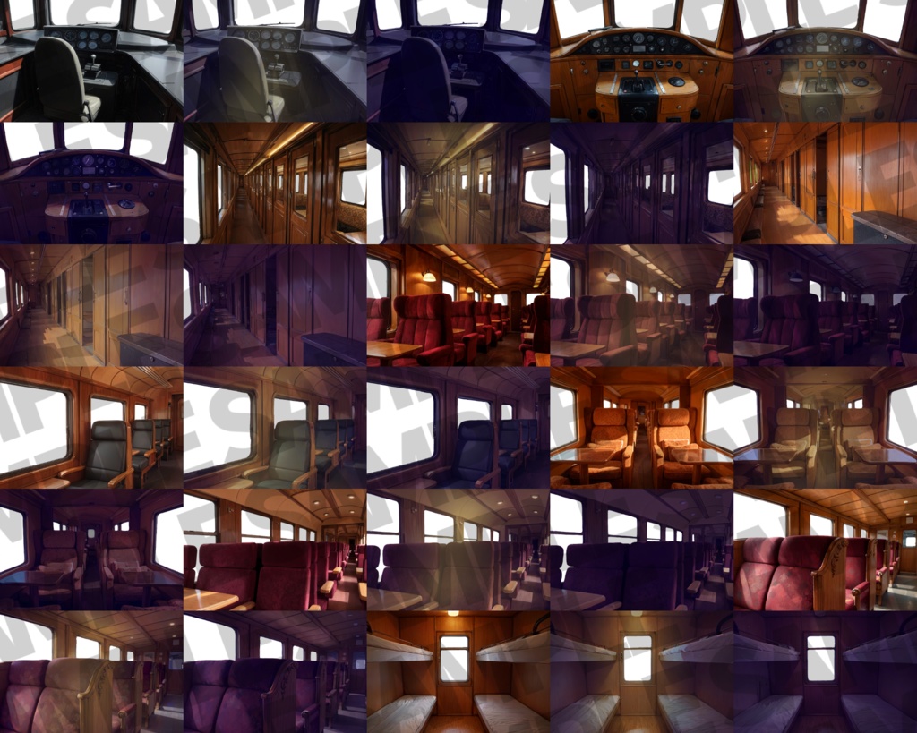 【背景イラスト】豪華列車・寝台列車背景パック108枚/18枚【TRPG背景素材/CoC】