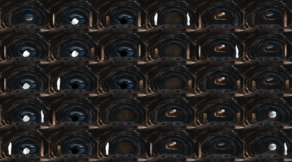 【ずっと無料!】ダンジョン・洞窟2【扉・出口・通路・昼夜差分】背景イラスト