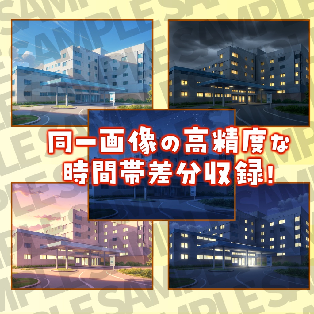 【12/1まで期間限定割引!】病院/血濡れ病院背景パック63/63枚【TRPG背景素材/CoC/ゲーム素材/背景イラスト】【昼夜差分/血濡れ差分】