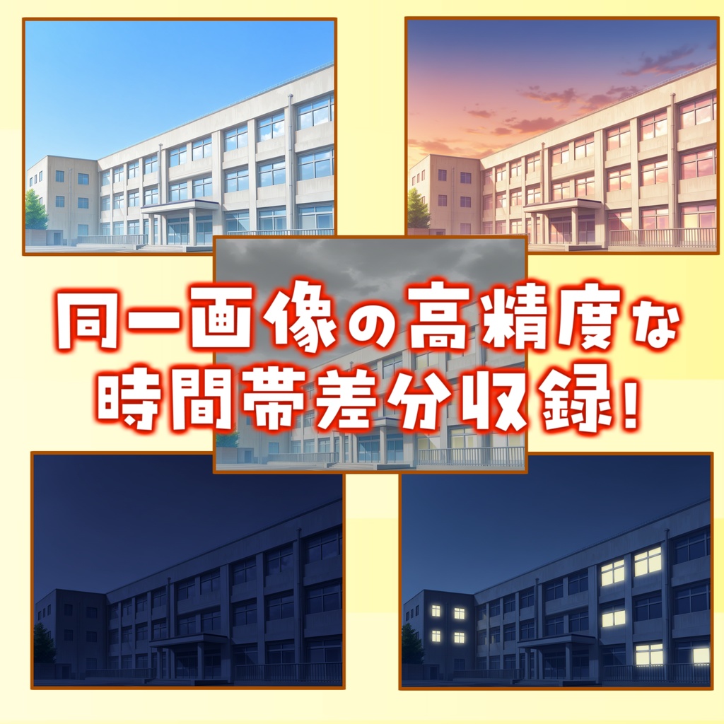 【プレミアム背景】学校背景パック106/25枚【TRPG背景素材/CoC/ゲーム素材背景イラスト】【昼夕夜+曇差分】