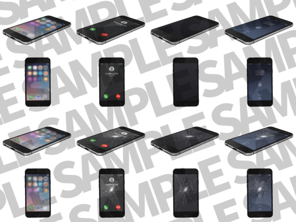 【無料有!】スマートフォンイラスト【画面・角度差分/透過イラスト素材】【TRPG/CoC/ゲーム素材】