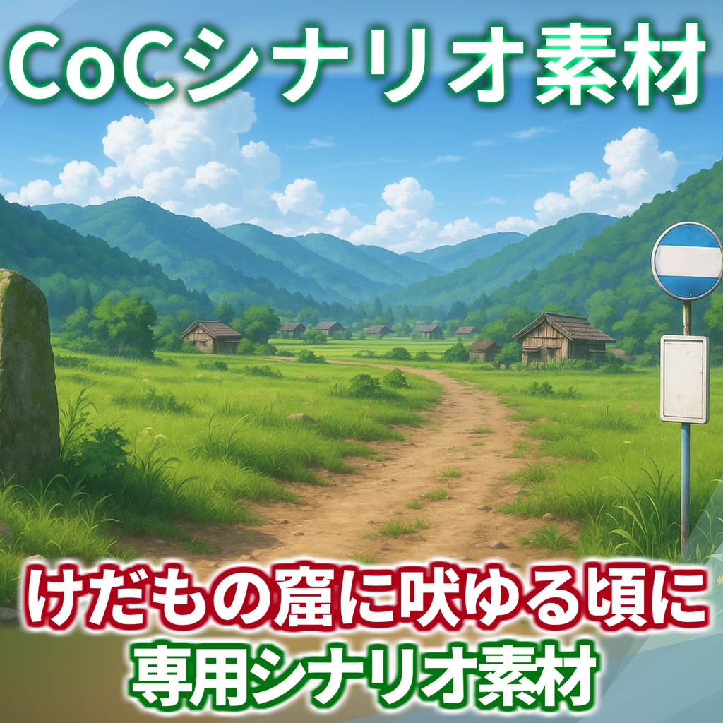 「けだもの窟に吠ゆる頃に」シナリオ素材【TRPG背景素材/CoC/透過素材/背景イラスト】【非公式素材】
