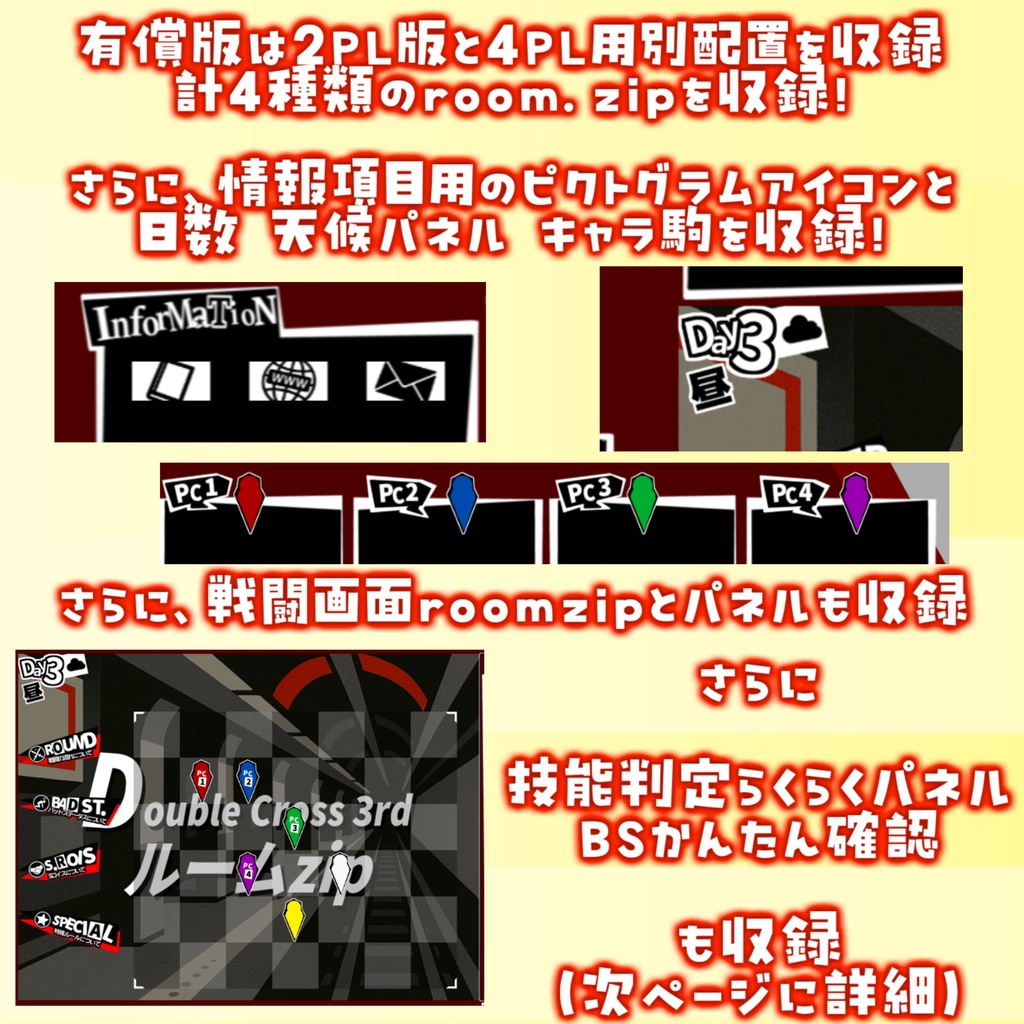【無料zip有/Dx3rd】ペル〇ナ5風ココフォリア部屋素材&投げるだけzipファイル【ココフォリア素材】