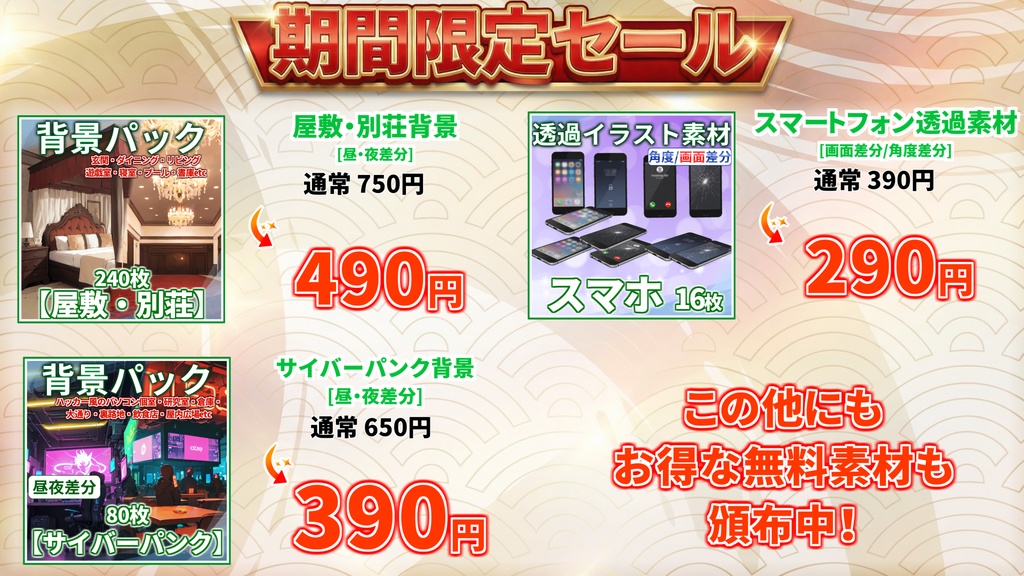 【12/28まで期間限定割引!】大正の街背景パック77/16枚【TRPG背景素材/CoC/ゲーム素材背景イラスト】【昼夕夜+曇差分】