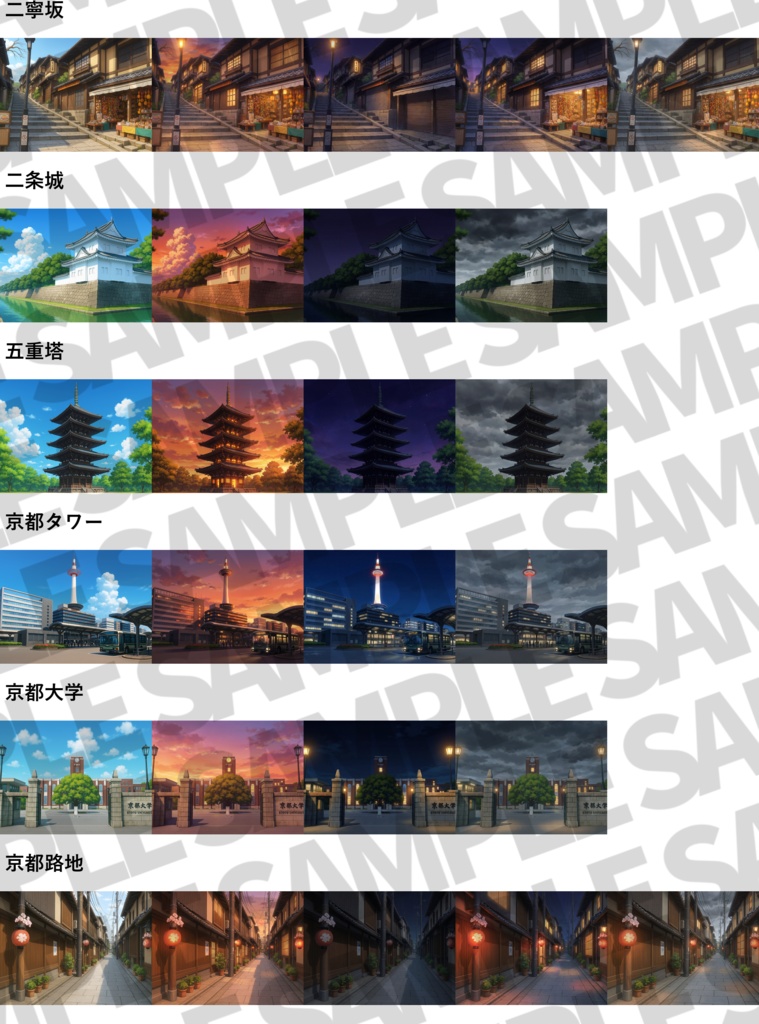 【3/1までの期間限定割引!】京都&和風施設背景パック150枚+おまけ素材【昼夜夕曇差分】【TRPG背景素材/CoC/ゲーム素材背景イラスト】