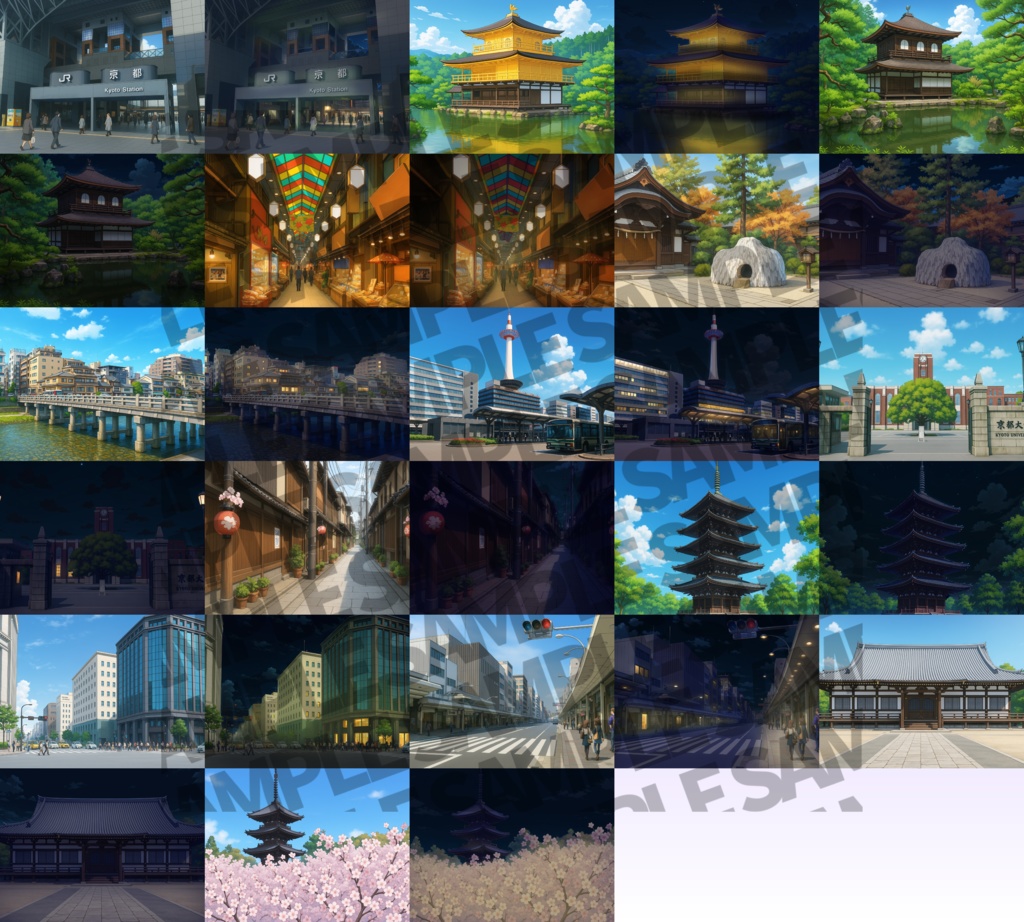 【プレミアム背景】京都&和風施設背景パック75枚【TRPG背景素材/CoC/ゲーム素材背景イラスト】【昼夜差分】