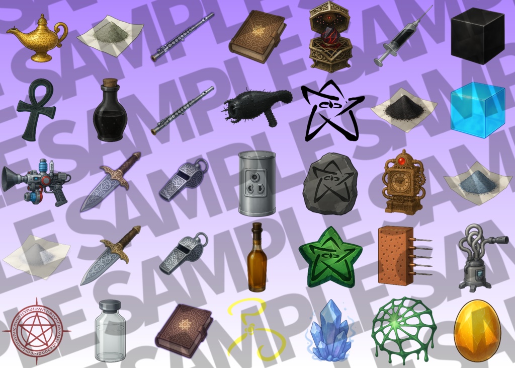 【透過イラスト】クトゥルフ神話アーティファクト・小物イラスト【透過イラスト素材】【TRPG/CoC/ゲーム素材】