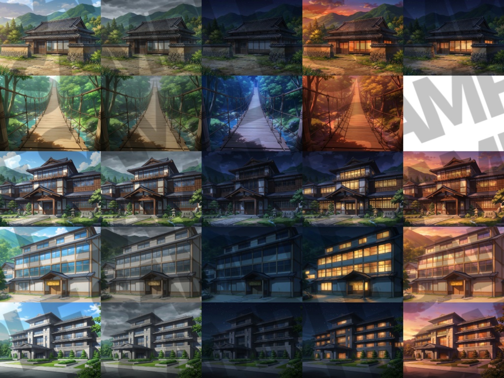 【12/1まで期間限定割引】日本の田舎背景パック91/21枚【TRPG背景素材/CoC/ゲーム素材背景イラスト】【昼夜夕曇り差分】