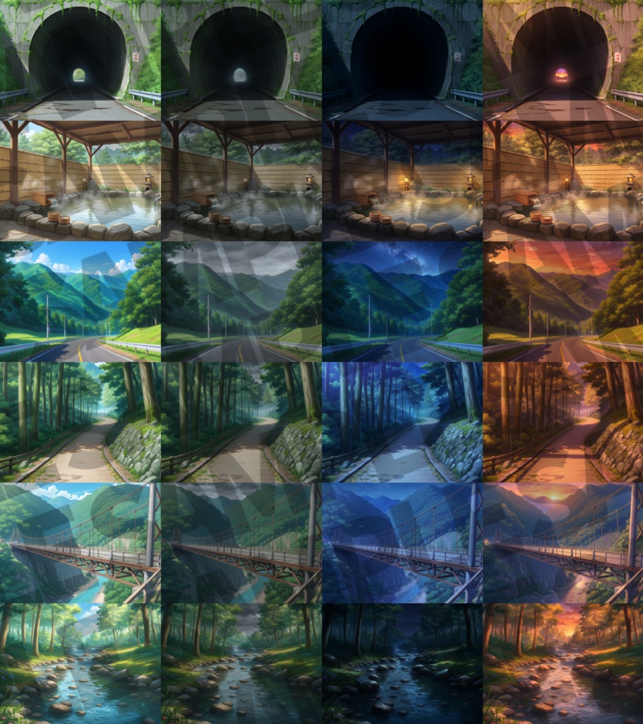 【12/1まで期間限定割引】日本の田舎背景パック91/21枚【TRPG背景素材/CoC/ゲーム素材背景イラスト】【昼夜夕曇り差分】