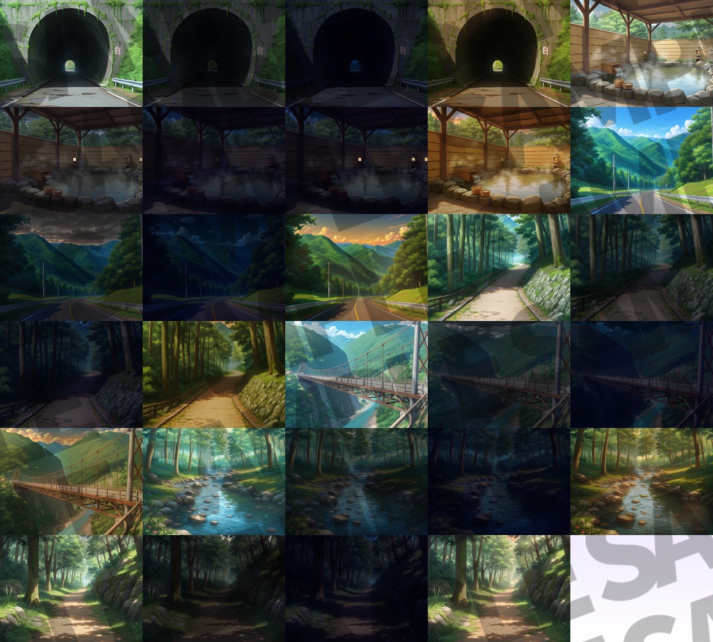 【12/1まで期間限定割引】日本の田舎背景パック73/17枚【TRPG背景素材/CoC/ゲーム素材背景イラスト】【昼夜夕曇り差分】