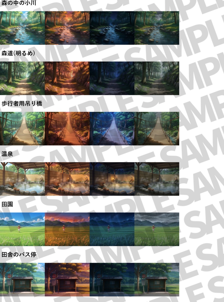 【プレミアム背景】日本の田舎背景パック91/21枚【昼夜夕曇り差分】【TRPG背景素材/CoC/ゲーム素材背景イラスト】