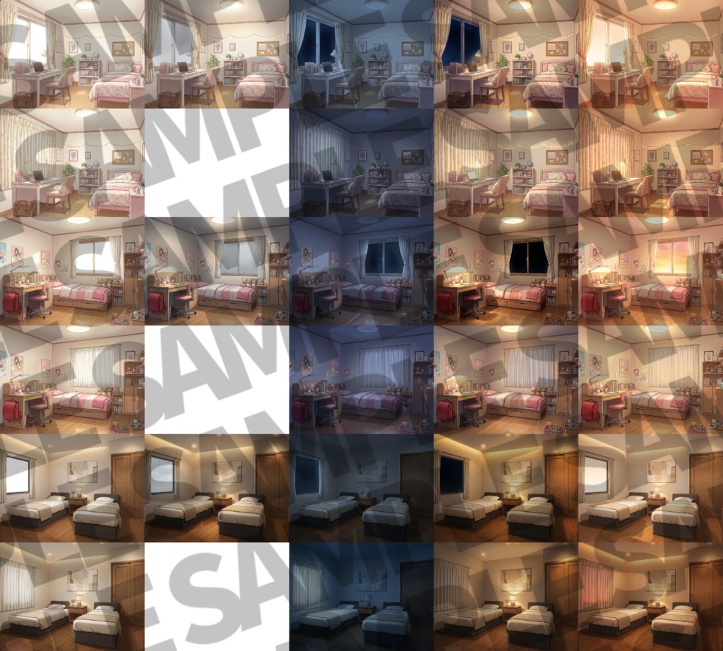 【ブラックフライデーセール!】家の中(1戸建て)背景パック177/130/31枚+おまけ素材【TRPG背景素材/CoC/ゲーム素材背景イラスト/プレミアム素材】【昼夜夕+曇+カーテン差分】