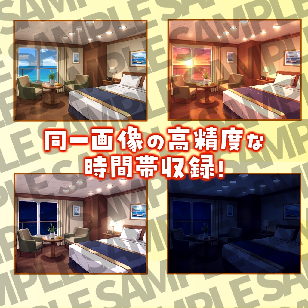 【1週間限定割引!】豪華客船・クルーザーパック126枚【TRPG背景素材/CoC/ゲーム素材背景イラスト/プレミアム背景】【昼夜曇夕+雨差分】