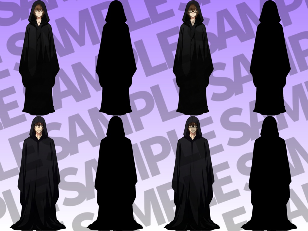 【立ち絵イラスト】フードを被った人物パック56枚【CoC/TRPG/立ち絵素材】