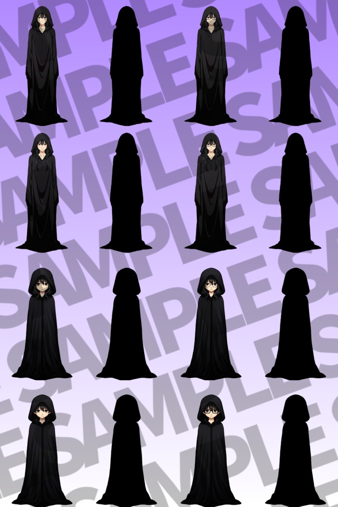 【立ち絵イラスト】フードを被った人物パック56枚【CoC/TRPG/立ち絵素材】