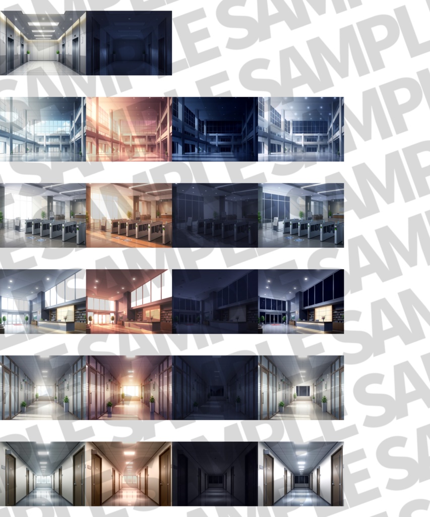 【1/28まで期間限定割引!】オフィス81/24枚【TRPG背景素材/CoC/ゲーム素材背景イラスト/プレミアム背景】【昼夜夕差分】