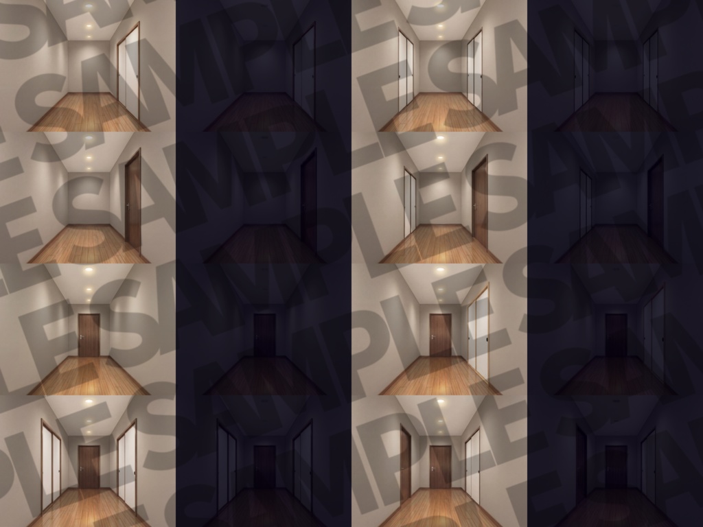 【ブラックフライデーセール!】家の中の廊下と扉(洋/和)32/32枚【TRPG背景素材/CoC/ゲーム素材背景イラスト/プレミアム背景】【昼夜差分】