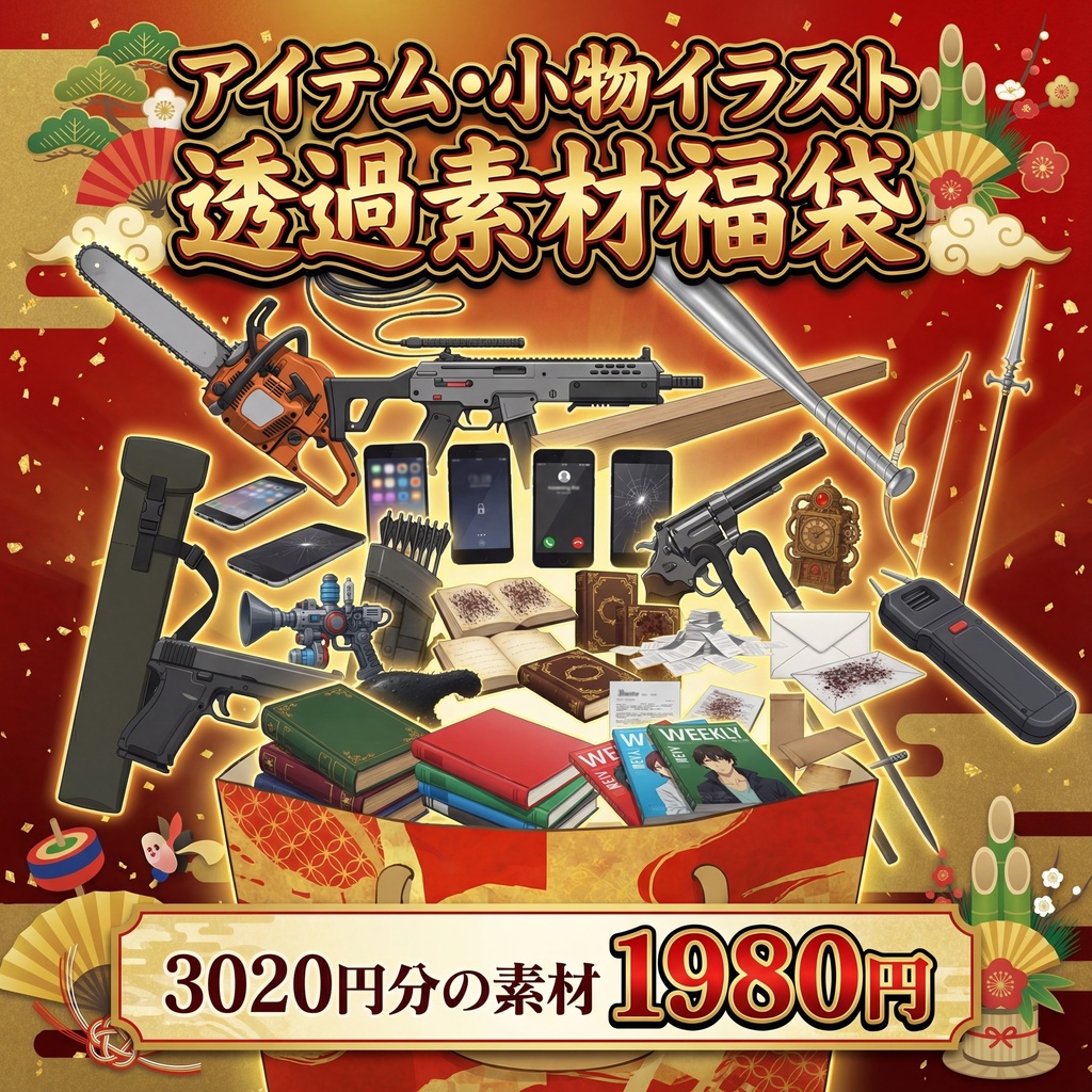 【限定30セット/3020円分】TRPG・ゲーム透過イラスト福袋【透過差分】【TRPG/CoC/ゲーム素材】