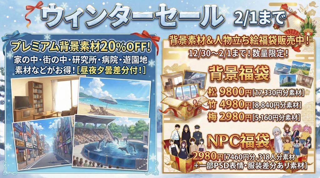 【福袋&ウィンターセール記念無料!】オタク部屋背景イラスト【TRPG背景素材/CoC/ゲーム素材背景イラスト/プレミアム背景】【昼夜夕差分】【1週間期間限定配布!】