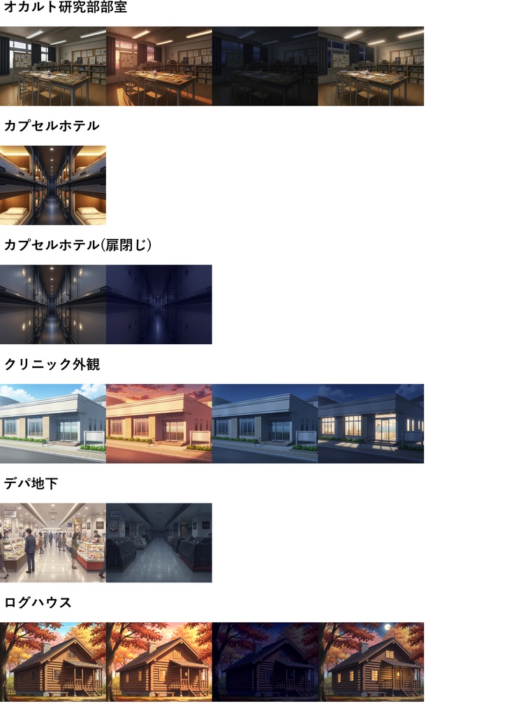 【3/15まで限定割引!】11~12月頒布背景詰め合わせパック【TRPG/CoC/ゲーム素材】