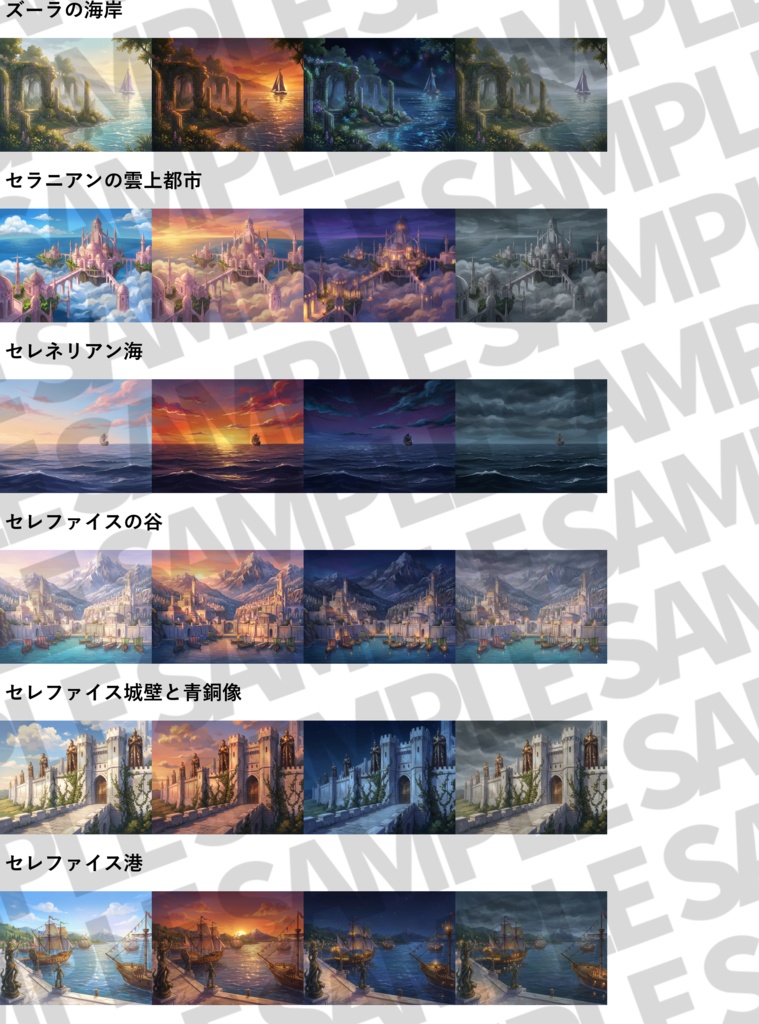 【4/15まで期間限定30%OFF】ドリームランド背景パック140枚【昼夜夕曇差分】【TRPG背景素材/CoC/ゲーム素材背景イラスト/プレミアム素材】