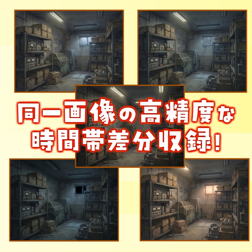 【スプリングセール無料!】古い実験器具保管室背景イラスト【TRPG背景素材/CoC/ゲーム素材背景イラスト/プレミアム背景】【昼夜夕曇差分】