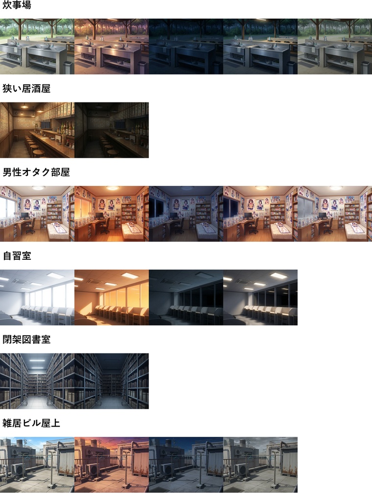 【スプリングセール!】オタクの部屋・雑居ビル屋上・寂れた商店街(1~2月頒布背景)お得詰め合わせパック【TRPG/CoC/ゲーム素材/プレミアム背景】