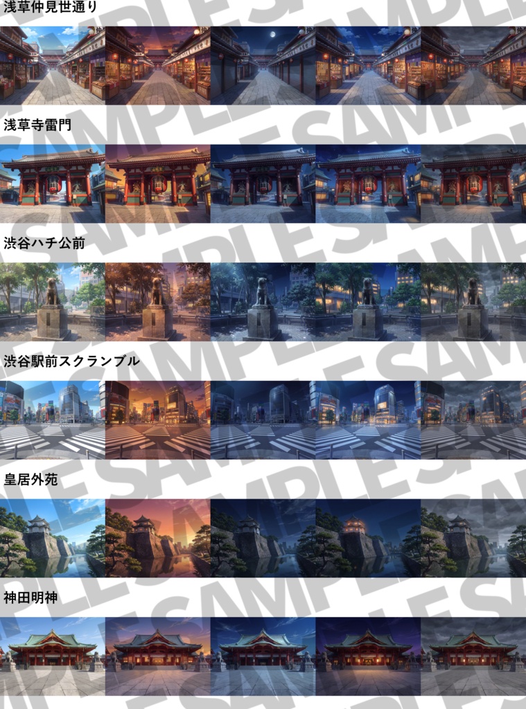【7/15まで期間限定割引!】東京の街背景パック123/25枚【昼夜夕曇差分】【TRPG背景素材/CoC/ゲーム素材背景イラスト/プレミアム素材】