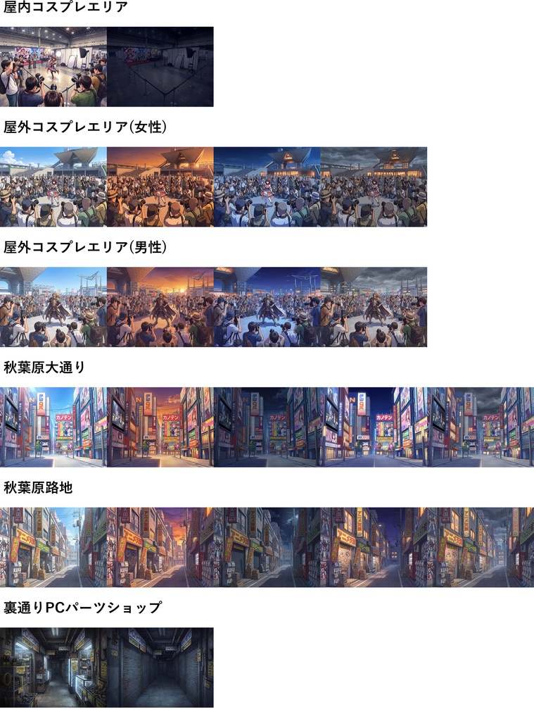 【7/15まで期間限定割引!】オタク/サブカルチャー背景パック79枚【昼夜夕曇差分】【TRPG背景素材/CoC/ゲーム素材背景イラスト/プレミアム素材】