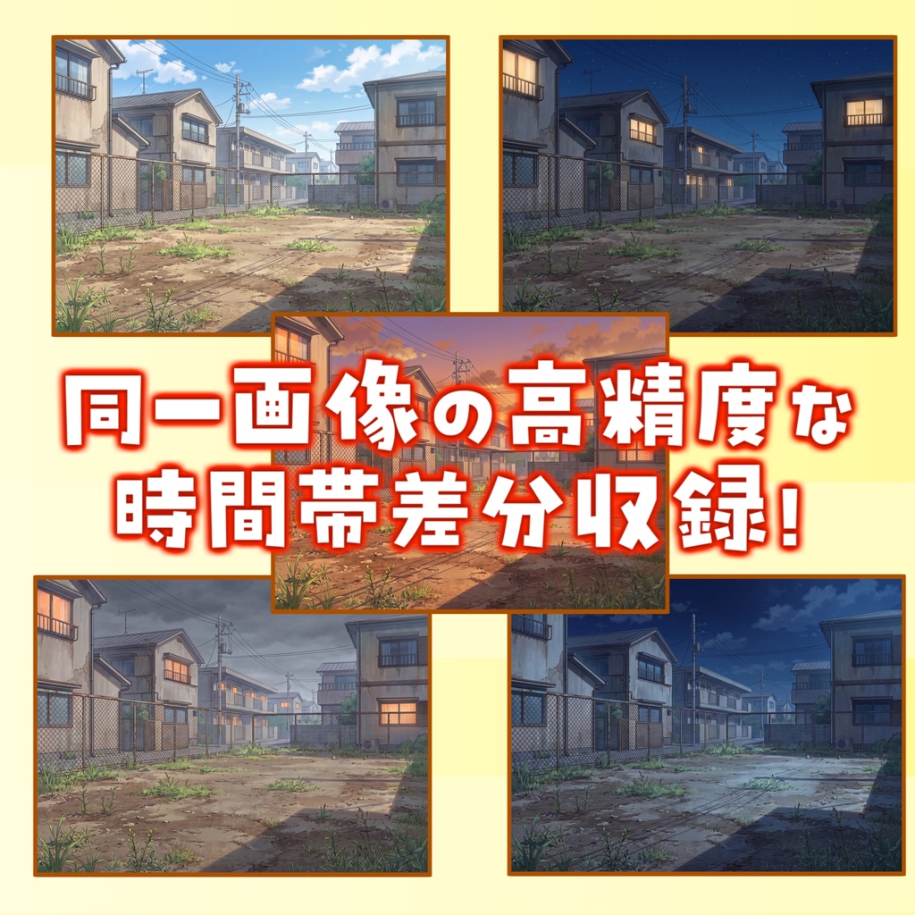 【1週間期間限定配布!】空き地背景イラスト【TRPG背景素材/CoC/ゲーム素材背景イラスト/プレミアム背景】【昼夜夕曇差分】