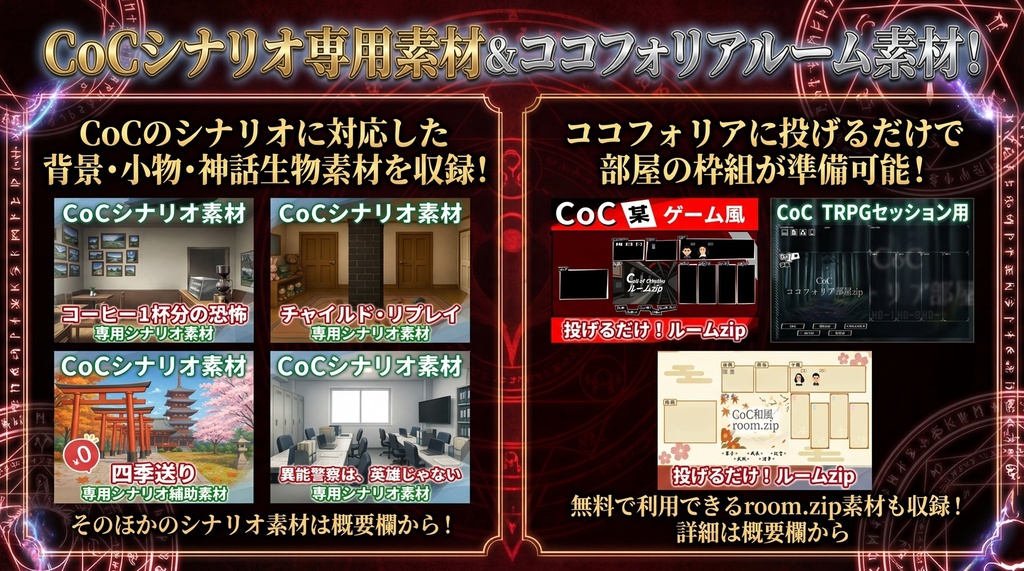 【10/31まで期間限定割引/非公式素材】「砂上のβとXへの回帰」専用シナリオ素材【TRPG背景素材/CoC/透過素材/背景イラスト】