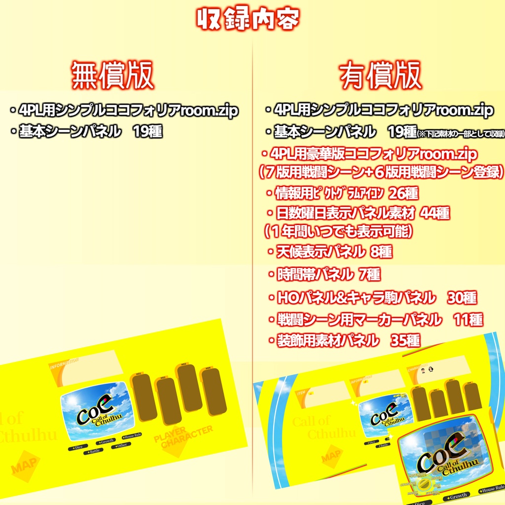 【無料zip有/CoC】ペル〇ナ4R風ココフォリア部屋素材&投げるだけzipファイル【ココフォリア素材】