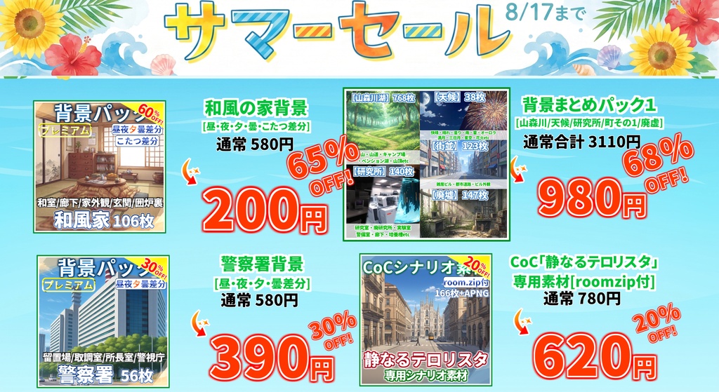 【サマーセール無料!】道の駅背景イラスト【TRPG背景素材/CoC/ゲーム素材背景イラスト/プレミアム背景】【昼夜夕曇差分】