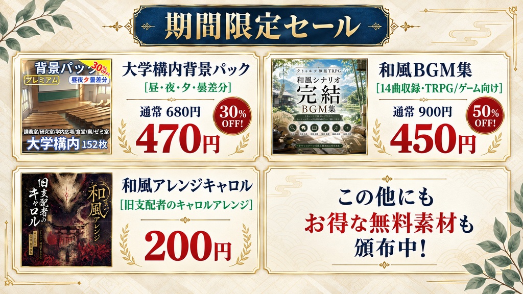 【期間限定200円!16曲】近未来の戦闘探索日常恐怖─これだけでCoCセッション完結BGM集【TRPG/ゲーム素材/Youtube/TRPG/bgm/ BGM】