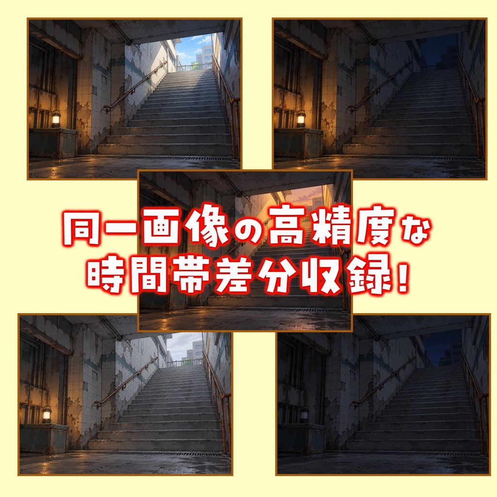 【1週間期間限定配布!】廃地下鉄の隠れ家背景イラスト【TRPG背景素材/CoC/ゲーム素材背景イラスト/プレミアム背景】【点灯・消灯/昼夜夕曇差分】