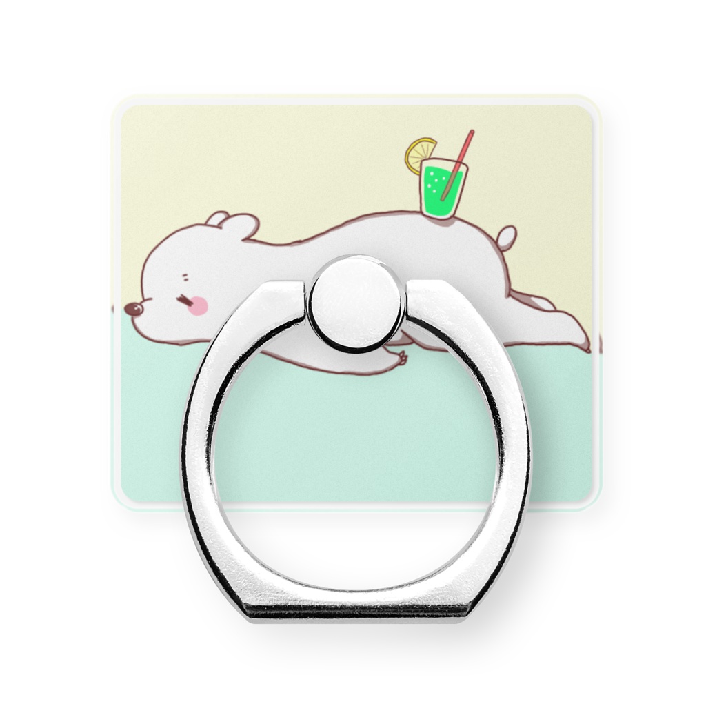 しろくまめろんそーだスマホリング