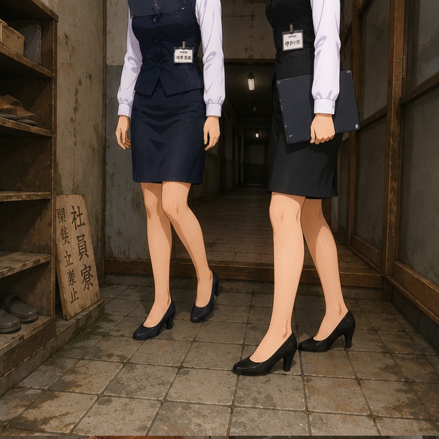 備品チェックする事務員さんたち