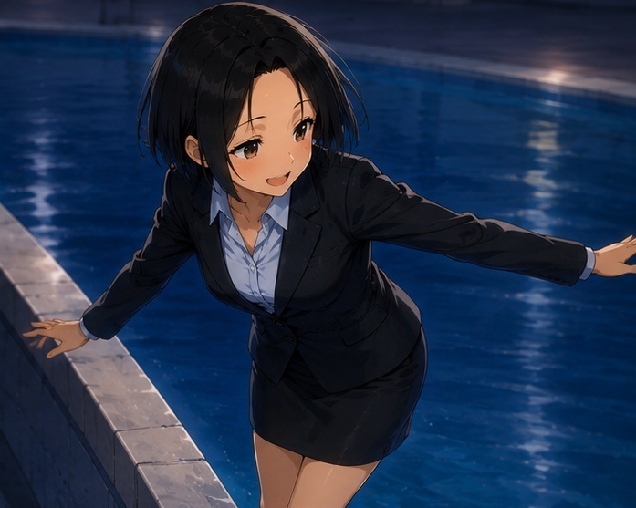 見回り中の国語教師さん　夜の学校で着衣水泳　ZIP　PIG形式版