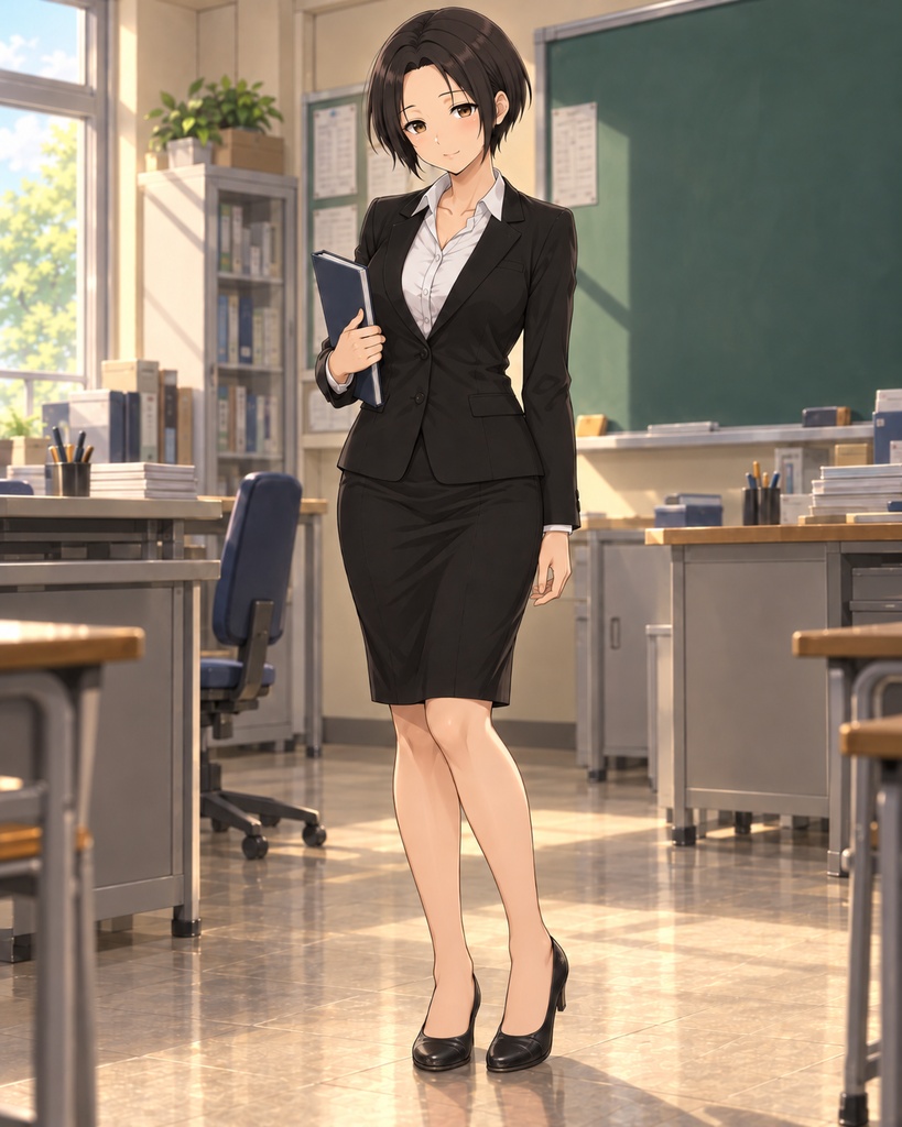 避難訓練中の国語教師さん　PDF版
