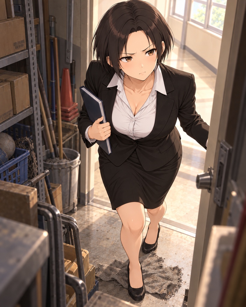 避難訓練中の国語教師さん PDF版