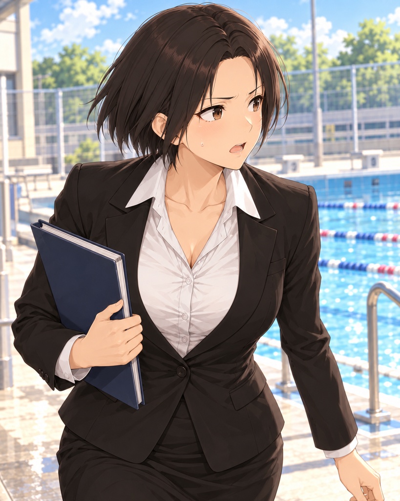 避難訓練中の国語教師さん PDF版