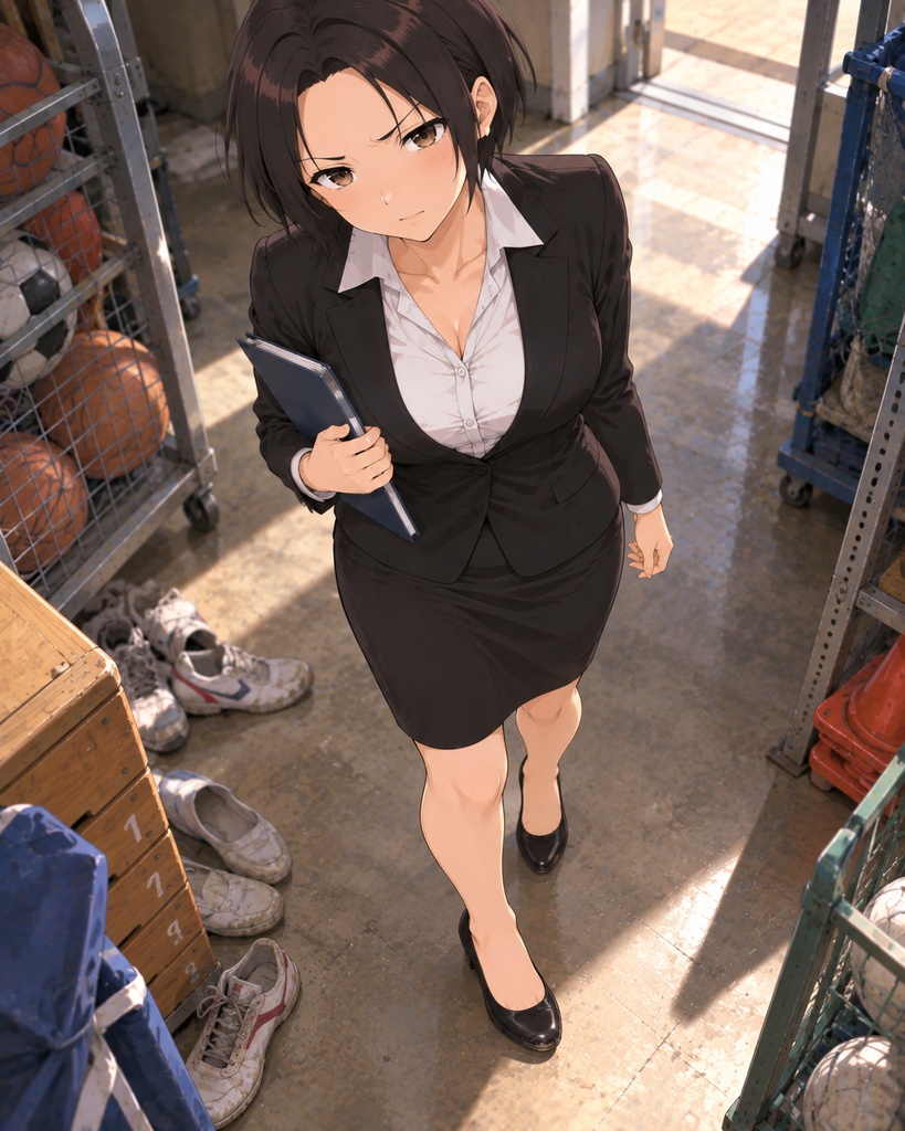 避難訓練中の国語教師さん PDF版