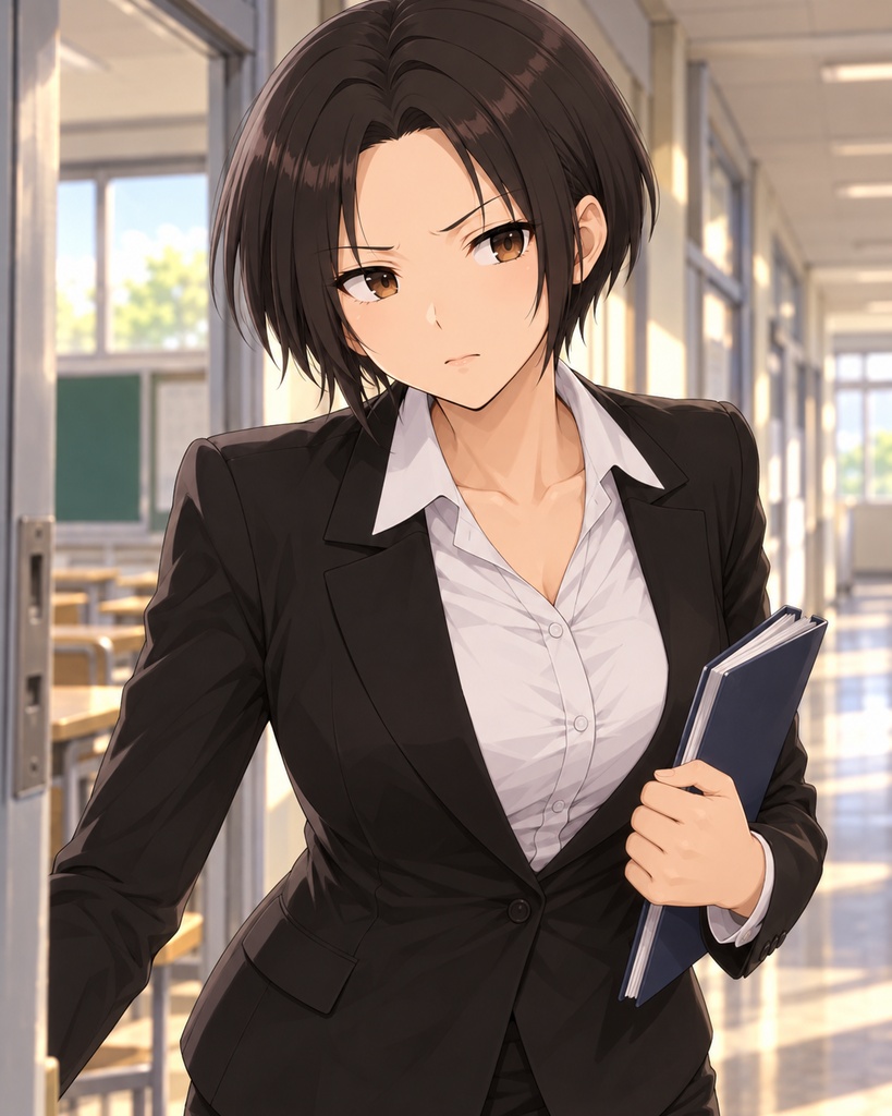避難訓練中の国語教師さん PDF版