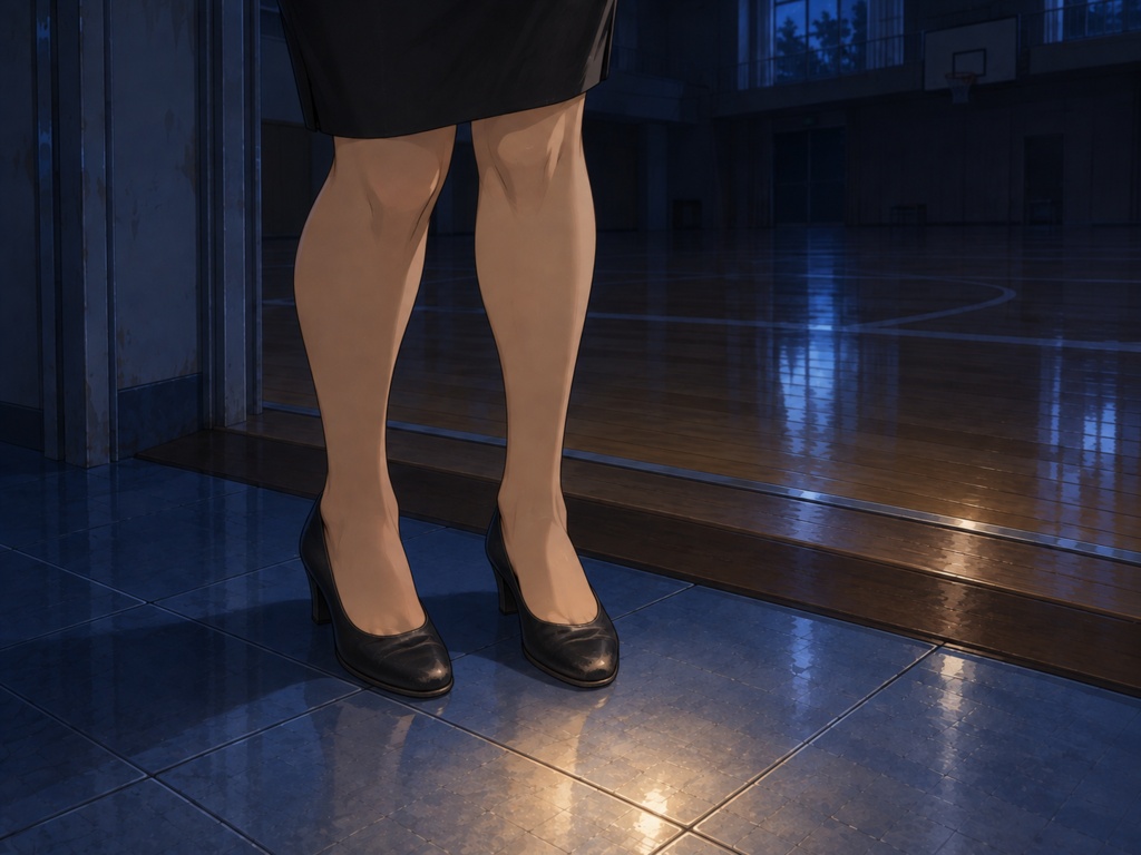 夜の学校で見回り中の国語教師さん さやか編 PNG+PDF 300