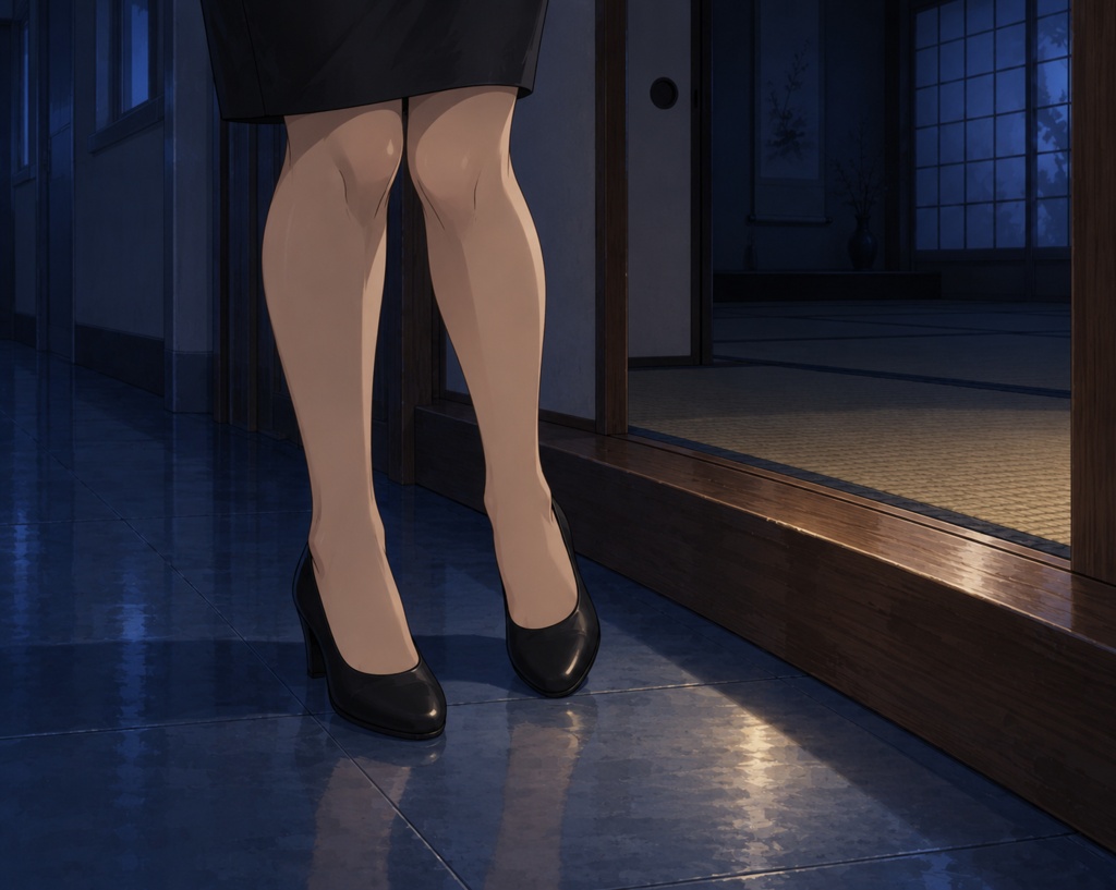 夜の学校で見回り中の国語教師さん さやか編 PNG+PDF 300